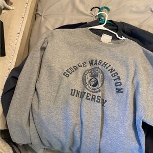 Champion Gray George Washington University Crewneck Sweatshirt